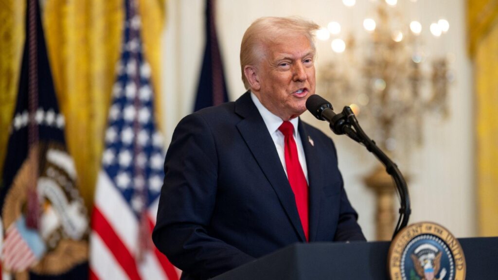 Donald Trump en alocución presidencial.