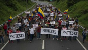 Imagen referencia de un bloqueo de vías por protestas