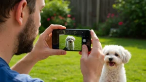 Tomando foto a una mascota