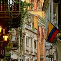 Calles de la ciudad de Cartagena en Colombia.