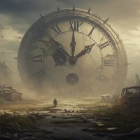 Reloj del juicio final, ilustración con IA