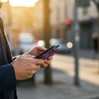 Usuario tarjeta Nu con su celular